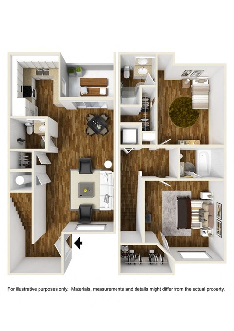 Two Bedroom Two and a Half Bath